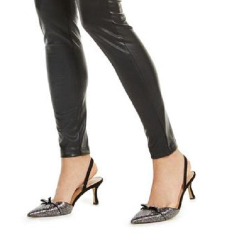 Calça skinny feminina de couro sintético da INC International Concepts, preta, tamanho 0, pequena