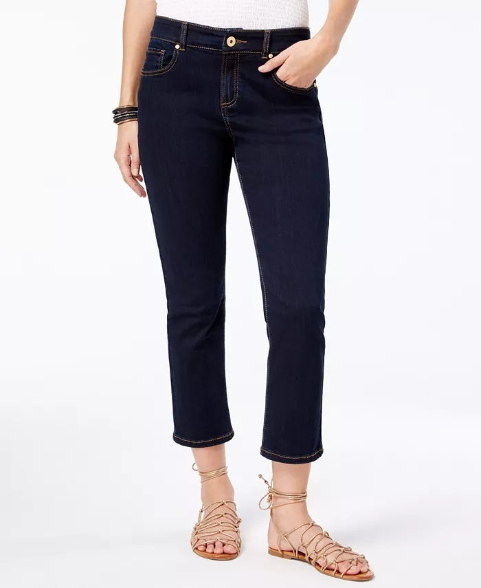Calça jeans feminina reta e cropped da INC International Concepts, azul, tamanho 12