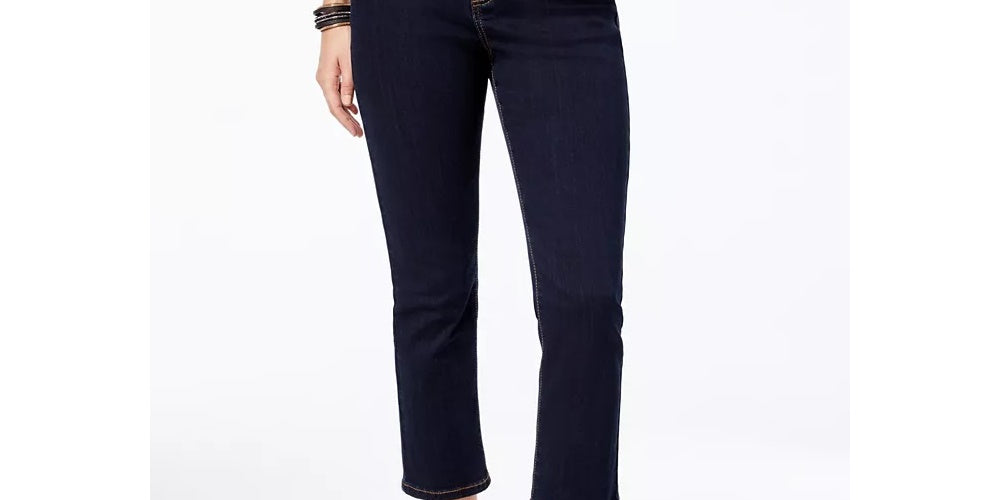 Calça jeans feminina reta e cropped da INC International Concepts, azul, tamanho 12