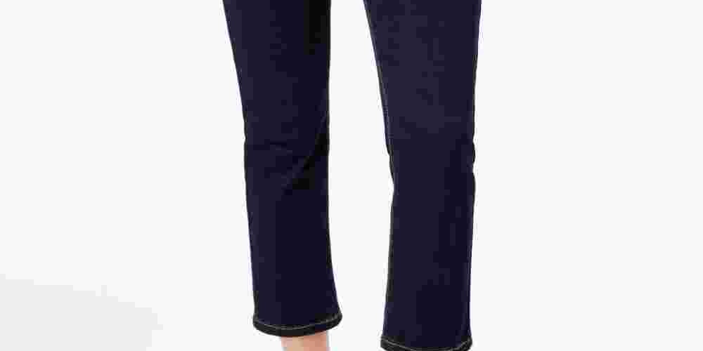 Calça jeans feminina reta e cropped da INC International Concepts, azul, tamanho 4