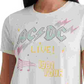Camiseta feminina com estampa AC/DC da Lucky Brand, branca, tamanho médio