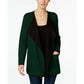 Cardigan Alfani Feminino Colorblocked Frente Aberta Verde Tamanho P