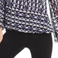 Blusa feminina Alfani com estampa de anjo e manga comprida, roxa, tamanho pequeno e pequeno