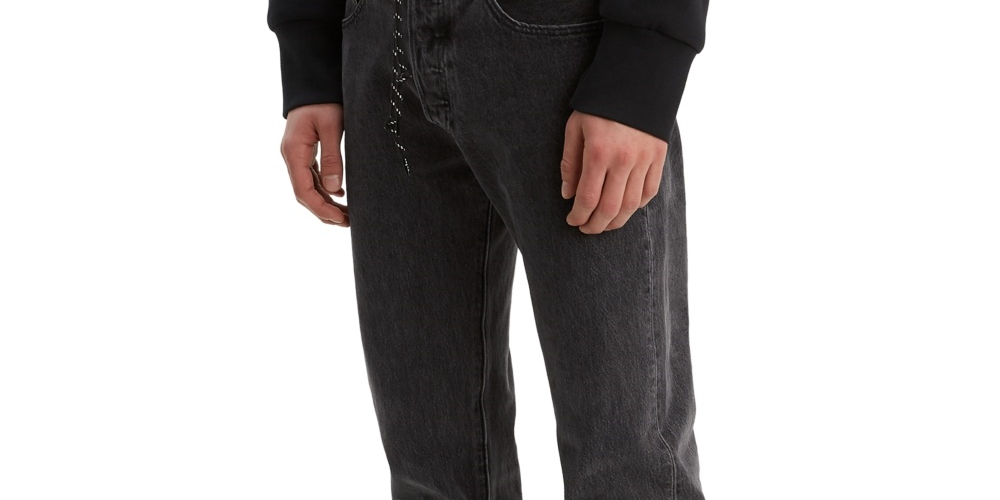 Calça jeans jogger Levi's 501 Original Straight-Fit Stretch Masculina Cinza Tamanho 40X32