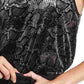 1.STATE Camisola de veludo com estampa de cobra feminina, preta e cinza