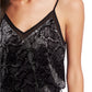 1.STATE Camisola de veludo com estampa de cobra feminina, preta e cinza