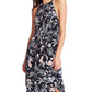 1.STATE Vestido feminino Paisley Fields com decote halter e amarração frontal, azul, tamanho grande