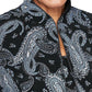 Conjunto de duas peças estampado feminino Alex Evenings, preto, tamanho grande