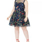 Vestido feminino bordado floral plus size da City Studios, azul-marinho, tamanho 20W
