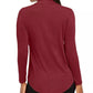 JM Collection Feminino Gola Alta Sólida Vermelha Tamanho P