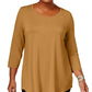 JM Collection Top feminino com decote redondo dourado tamanho XX-G