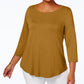 JM Collection Top feminino plus size com decote redondo, amarelo, tamanho 1X