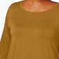 JM Collection Top feminino plus size com decote redondo, amarelo, tamanho 1X