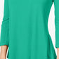 Top feminino com decote redondo JM Collection, verde, tamanho grande