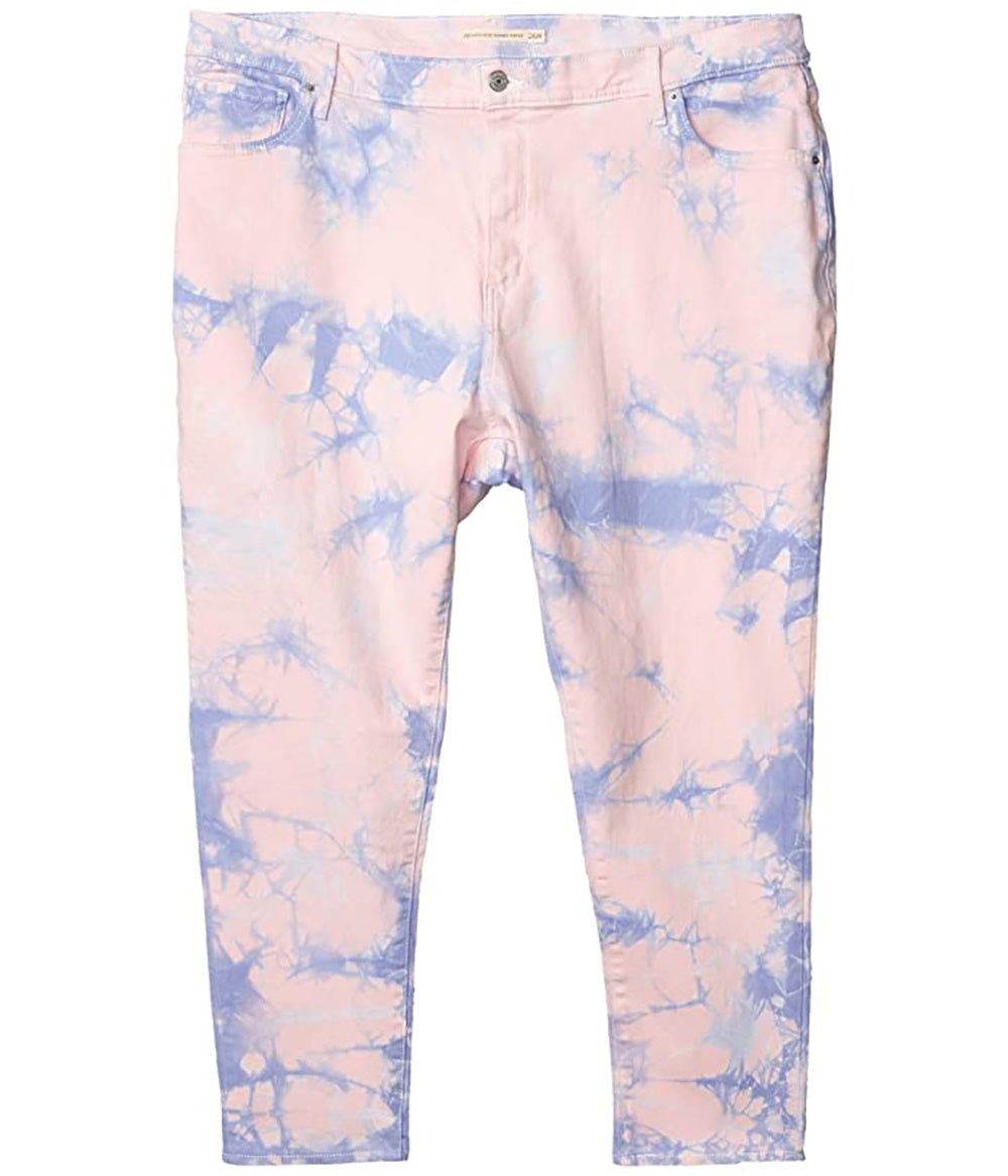 Calça jeans skinny Levi's Plus 721 estampada de cintura alta, tamanho 18W, rosa