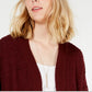 Cardigan texturizado com frente aberta para crianças, tamanho médio, vermelho