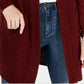 Cardigan texturizado com frente aberta para crianças, tamanho médio, vermelho