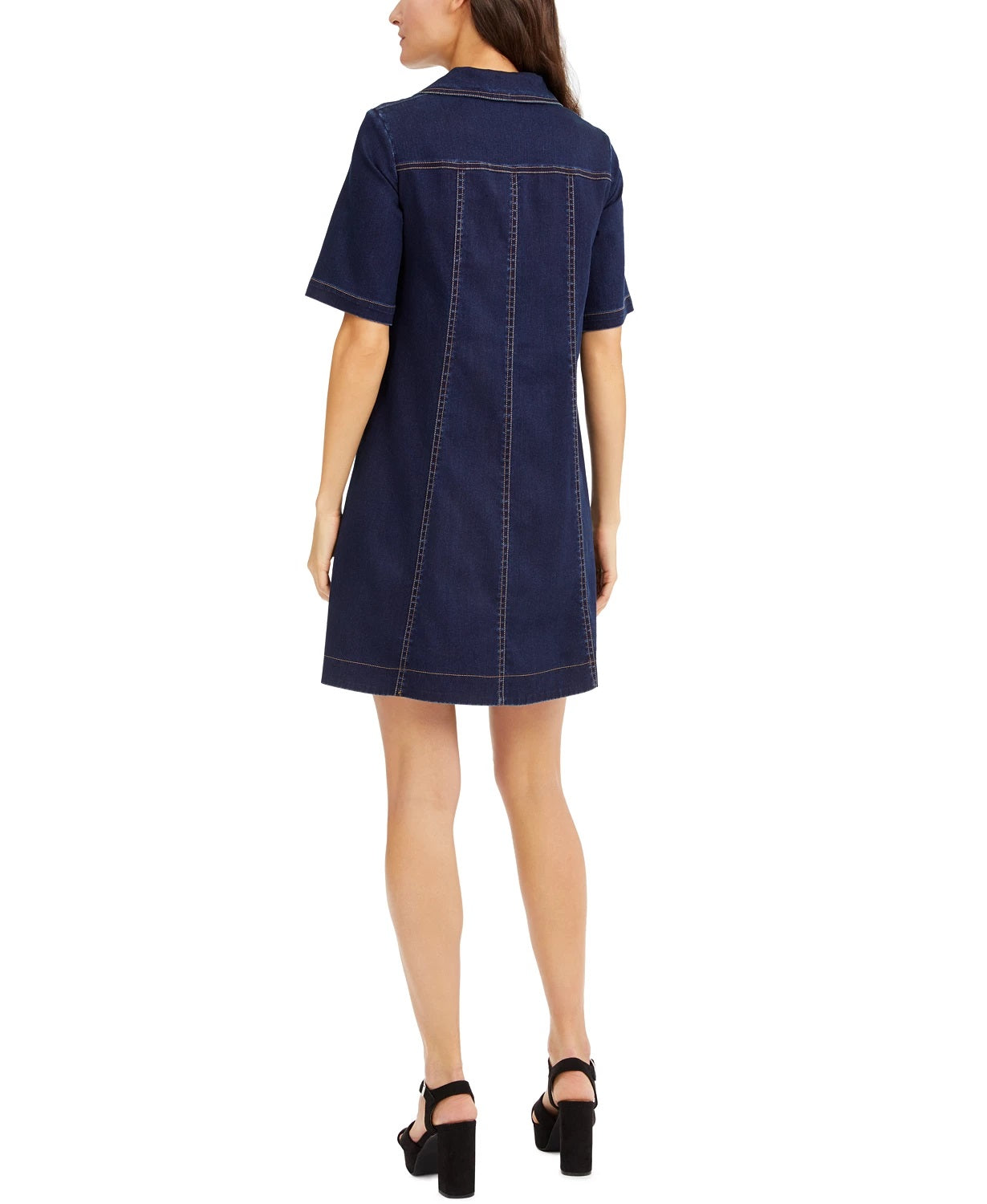 Nanette Lepore Vestido-camisa jeans feminino escuro