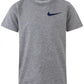 Camiseta Nike Little Boy's Elite Pod com estampa de logotipo, cinza, tamanho 4