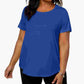 Blusa feminina manga curta JM Collection azul tamanho 2X