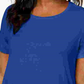 Blusa feminina manga curta JM Collection azul tamanho 2X