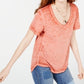 American Rag Juniors' Burnout Top Laranja Escuro Tamanho X-S