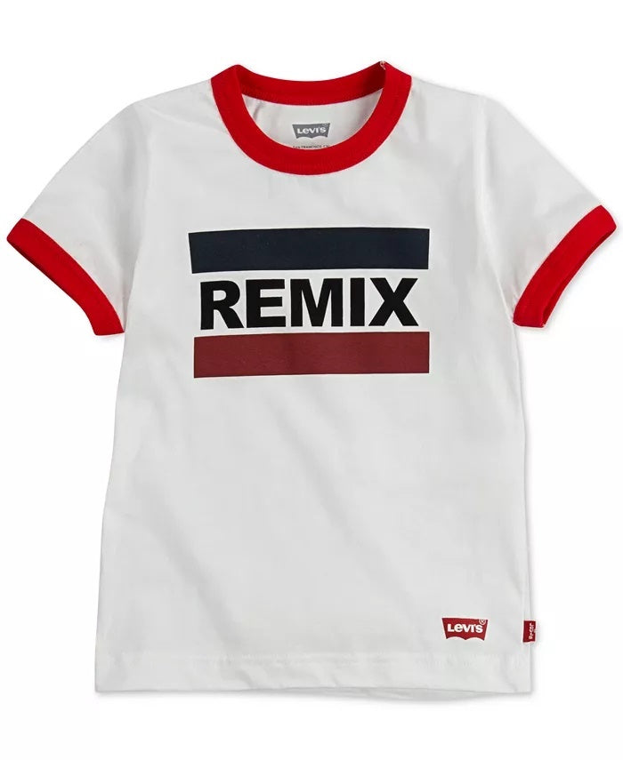 Camiseta Levi's Daddy &amp; Me Collection Infantil Menino Remix Graphic Algodão Branca Tamanho 2T