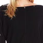 Vince Camuto Top feminino com decote canoa e ferragens, cinza, tamanho médio