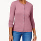 Karen Scott Cardigan feminino com gola redonda rosa escuro tamanho extra pequeno