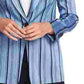 Blazer feminino listrado de botão único Vince Camuto, azul, tamanho 10