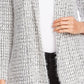 Suéter feminino Vince Camuto com estampa de cílios pied-de-poule, cinza, tamanho extragrande