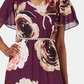 Vestido longo feminino SL Fashions com estampa floral e detalhes em roxo, tamanho 14