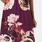 Vestido longo feminino SL Fashions com estampa floral e detalhes em roxo, tamanho 14