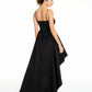 Vestido longo com alças finas e decote em V da B Darlin Junior, preto, tamanho 11/12
