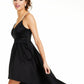 Vestido longo com alças finas e decote em V da B Darlin Junior, preto, tamanho 11/12