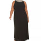 Vestido de gola alta com detalhes embelezados SL Women's Fashions Plus Size, preto, tamanho 20W