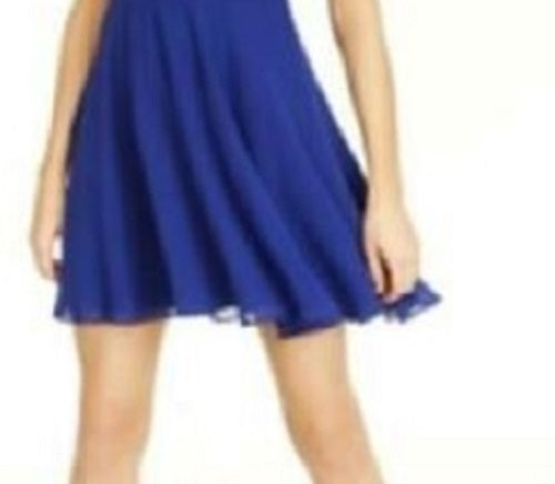 Vestido Skater com Decote em V para Crianças da City Studios, Azul, Tamanho 0