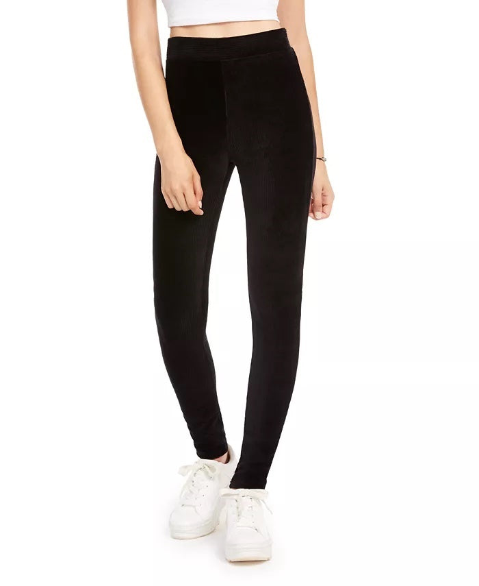 Leggings de veludo cotelê American Rag Juniors, pretas, tamanho pequeno