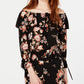 Top estampado ombro a ombro American Rag Juniors, preto, tamanho médio