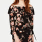 Top estampado ombro a ombro American Rag Juniors, preto, tamanho X-S