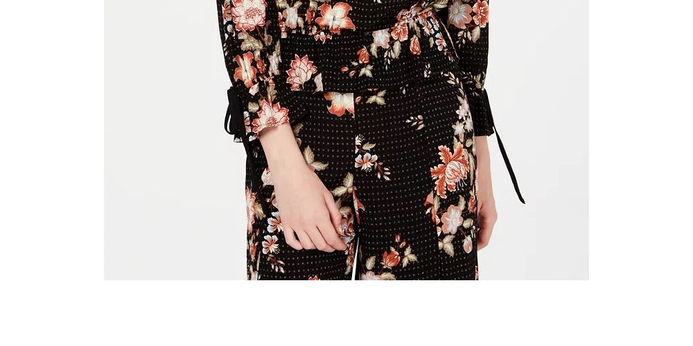 Top estampado ombro a ombro American Rag Juniors, preto, tamanho X-S
