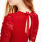 Blusa de renda American Rag Junior com amarração nas costas, vermelha, tamanho pequeno