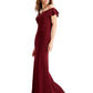 Vestido Betsy &amp; Adam feminino ombro a ombro vermelho brilhante tamanho 14