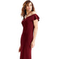 Vestido Betsy &amp; Adam feminino ombro a ombro vermelho brilhante tamanho 14