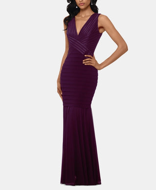 Vestido bandagem feminino Betsy &amp; Adam roxo tamanho 6 pequeno