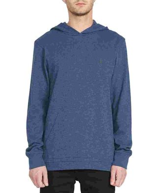Camiseta térmica masculina Volcom Wallace com capuz, azul marinho, tamanho pequeno