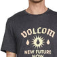Camiseta masculina Volcom New Sun Graphic preta, tamanho médio