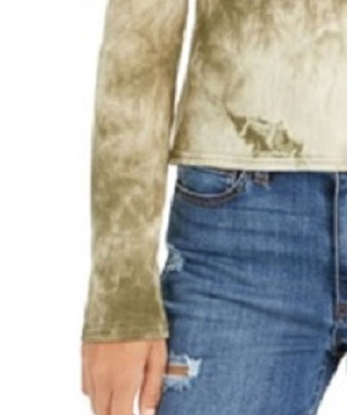 Camiseta Planet Gold Juniors Tie-Dye com gola simulada, verde, tamanho médio