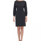 Vestido tubinho estilo Scuba com mangas bufantes Tommy Hilfiger feminino, preto, tamanho 8