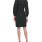 Vestido tubinho estilo Scuba com mangas bufantes Tommy Hilfiger feminino, preto, tamanho 8